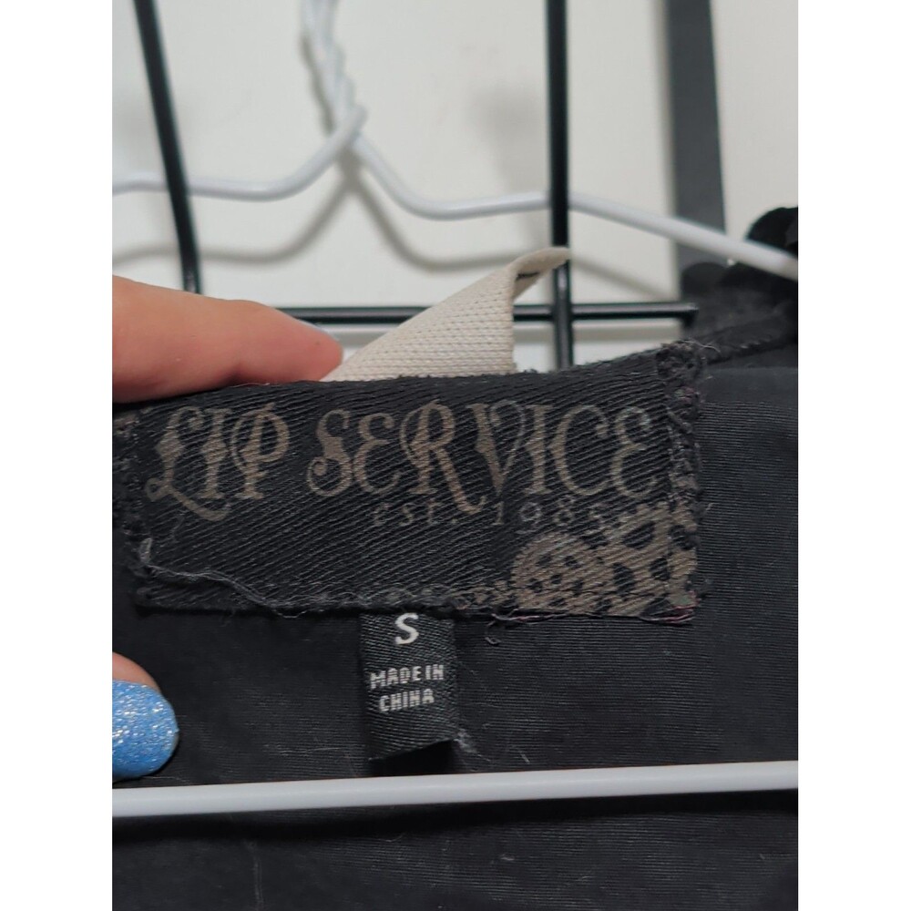 Rare Vintage Lip Service Goth Cropped Bell Sleeve Coin Tassel Top S PS114 - Picture 3 of 13